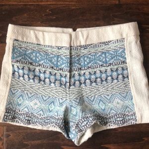 Blue tribal printed shorts